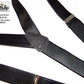 Holdup Brand Black Formal Series 1" Satin Finished Suspenders in Y-back with Nickel No-slip Clips